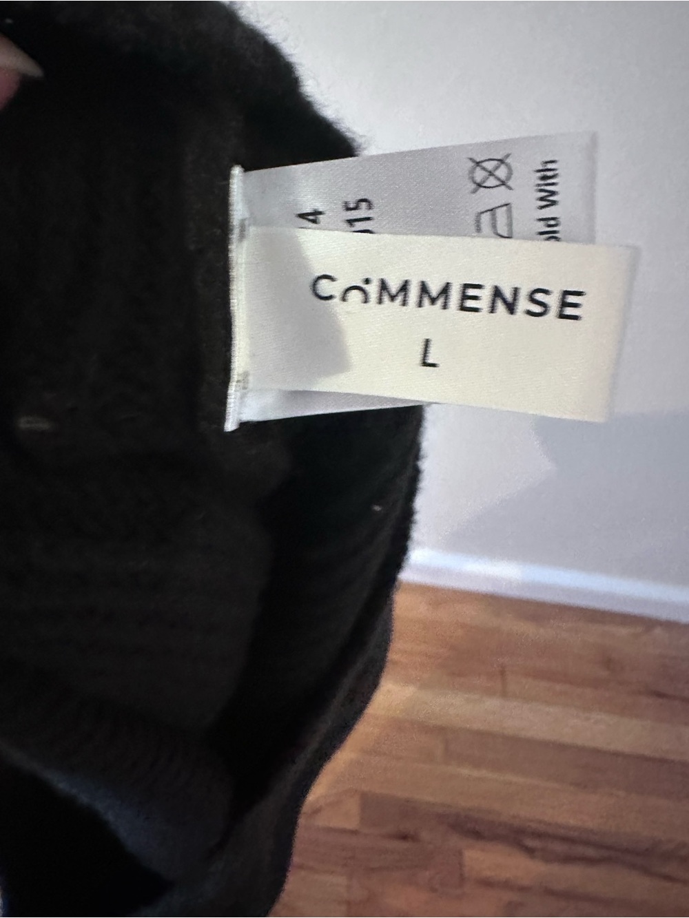 Commense Black Ribbed Crew Sweater - Picture 4 of 4